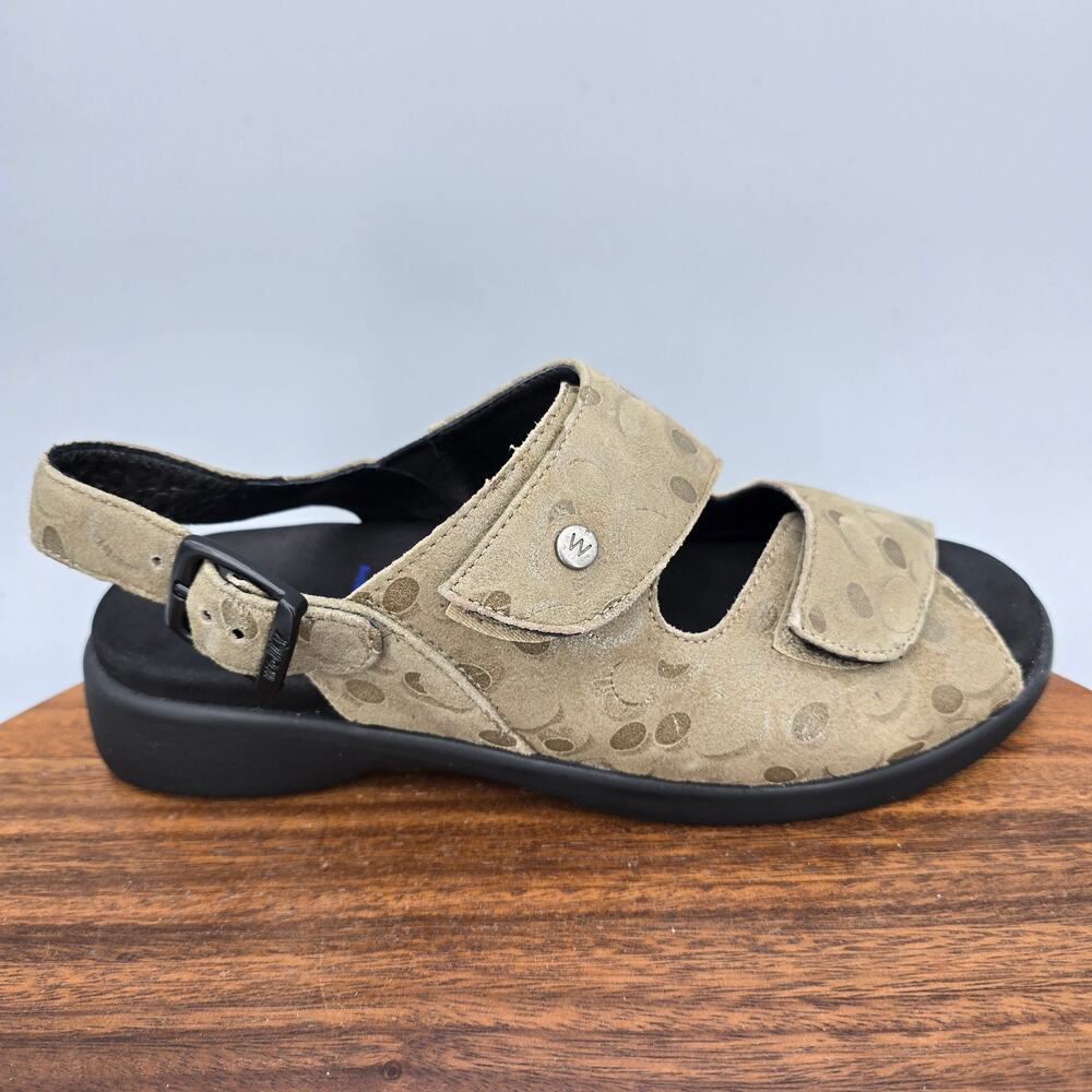 Wolky Liana Sandals Womens 7 Beige Leather Slingback Adjustable Strappy Buckle